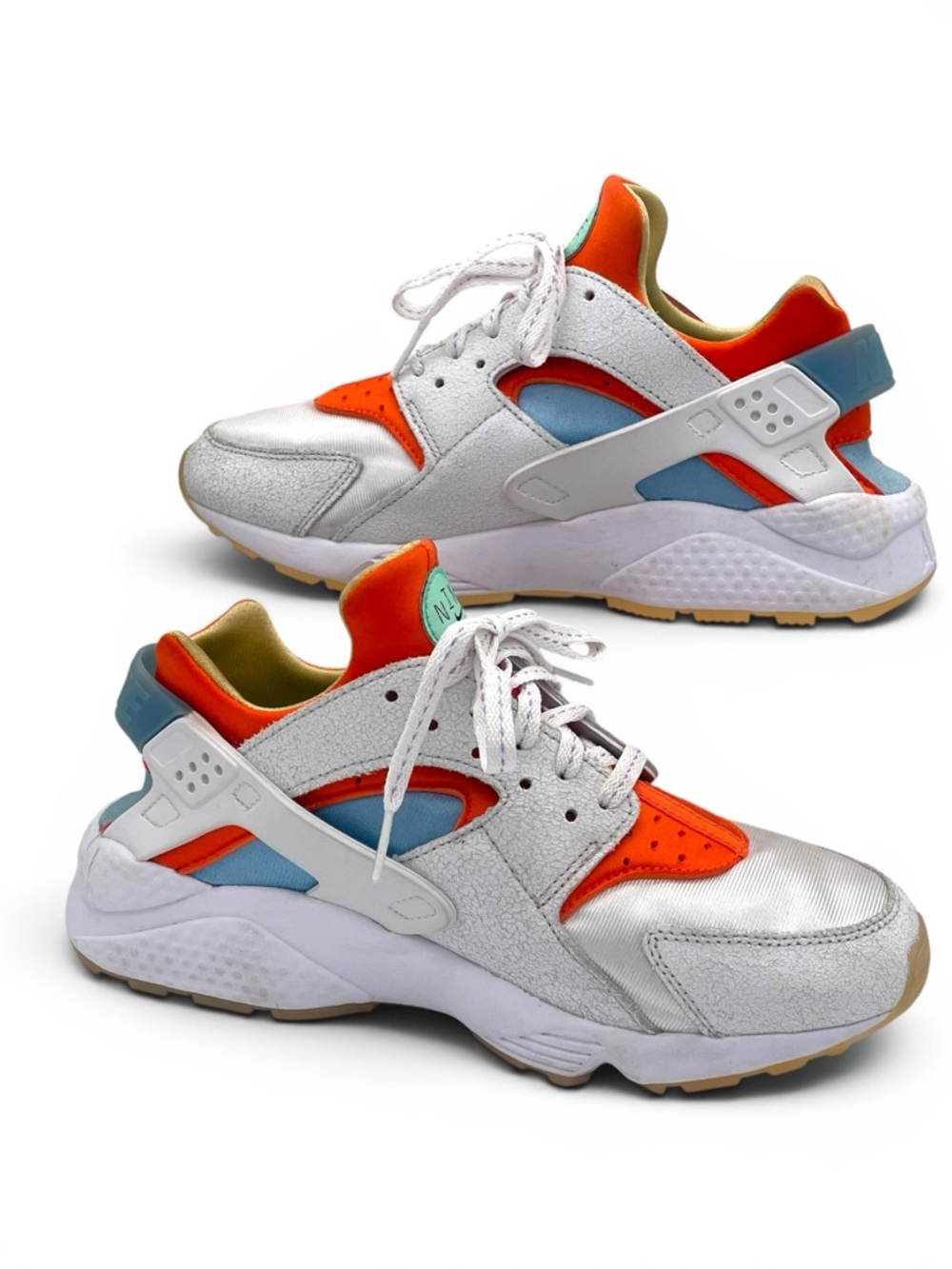 Nike Air Huarache White Orange Blue Men’s Size 9 Sneakers EU 42.5 - Picture 5 of 12